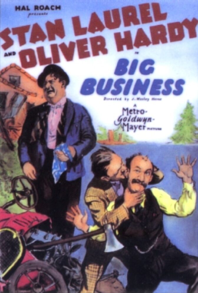 Helan och Halvan som julgransförsäljare