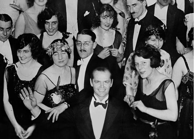 Jack Nicholson inklistrad i fotografiet från "The Shining".