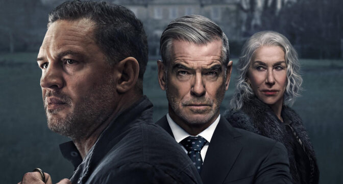 Pierce Brosnan, Tom Hardy och Helen Mirren i gangsterdrama.