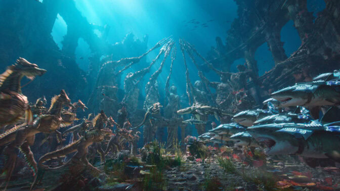 Ett spektakel under vatten. 