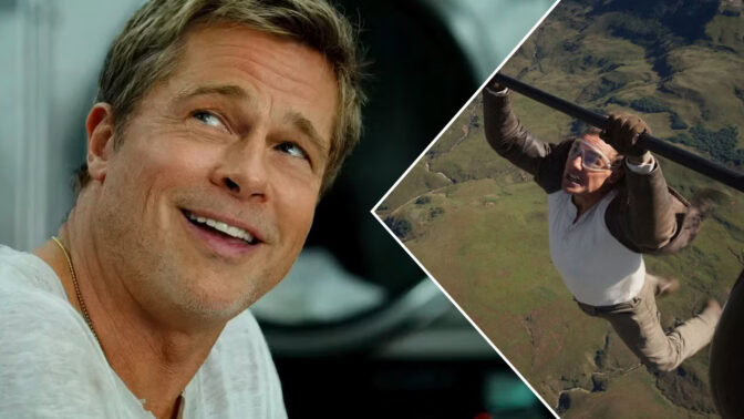Brad Pitt i "F1" och Tom Cruise från "Mission: Imposible - The Final Reckoning".
