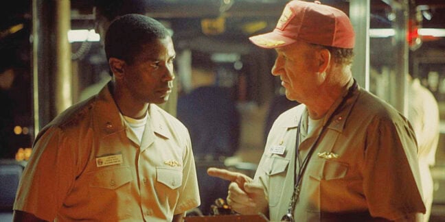 Denzel Washington och Gene Hackman i Crimson Tide.