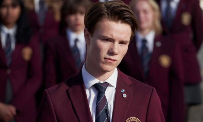 Edvin Ryding i "Young Royals", där han fick sitt genombrott.