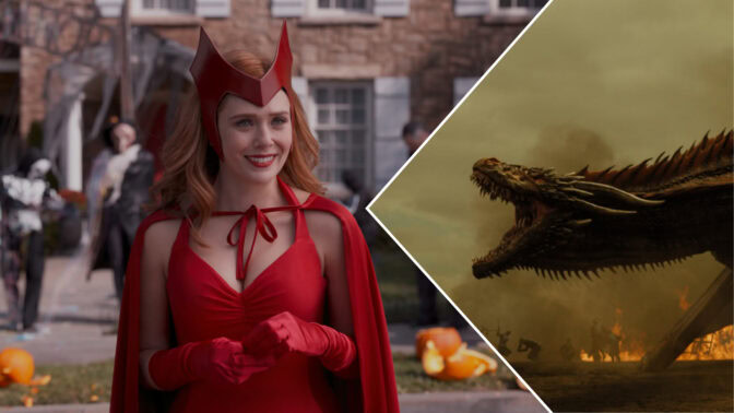Wanda Maximoff och en fin drake från "Game of Thrones".