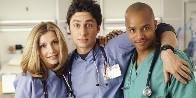 Sarah Chalke, Zach Braff och Donald Faison i "Scrubs".