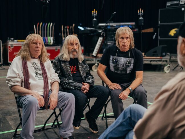 Michael McKean, Harry Shearer och Christopher Guest i Spinal Tap.