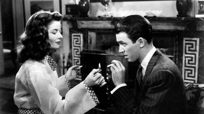 Katharine Hepburn och James Stewart, "En skön historia", 1940