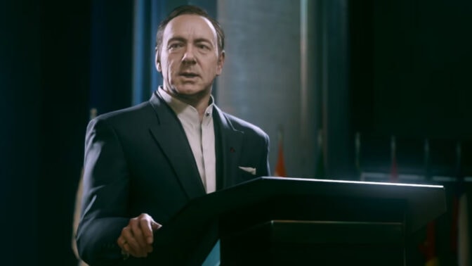 Kevin Spacey är med i "Call of Duty: Advanced Warfare" från 2014.