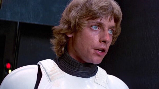 Mark Hamill som Luke Skywalker i "Stjärnornas krig", eller "Star Wars: Episod IV – Nytt hopp" från 1977.
