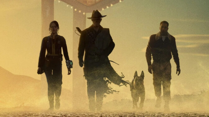Lucy, The Ghoul, Dogmeat och Maximus i säsong 2 av "Fallout".