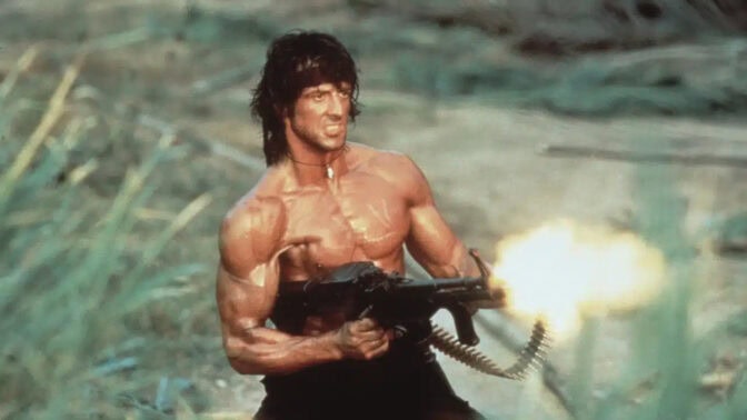 Sylvester Stallone som John Rambo.