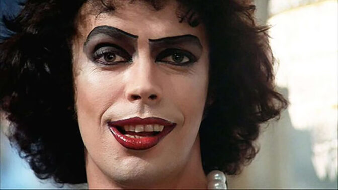 Tim Curry i "Rocky Horror Picture Show" från 1975.