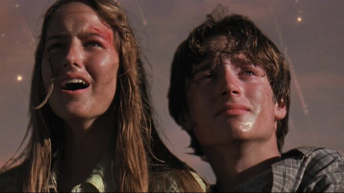 Leelee Sobieski (vad hände med henne?) och Elijah Wood i "Deep Impact"