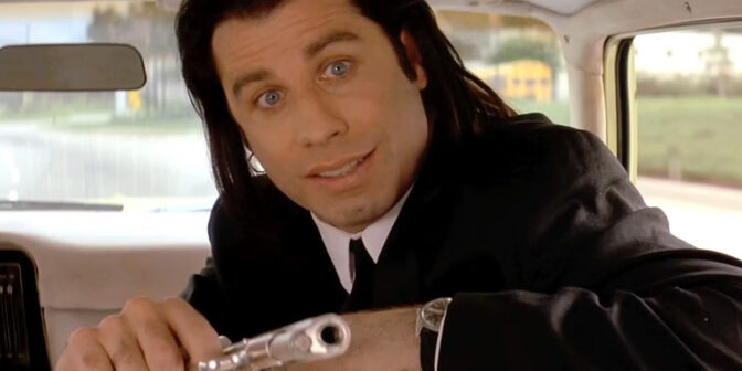 John Travolta är vårdslös i trafiken i "Pulp Fiction".