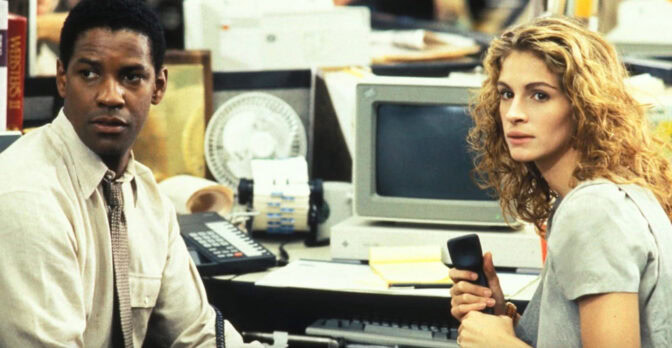 Denzel Washington och Julia Roberts träffas först efter 68 minuter, men kemin fungerar perfekt.