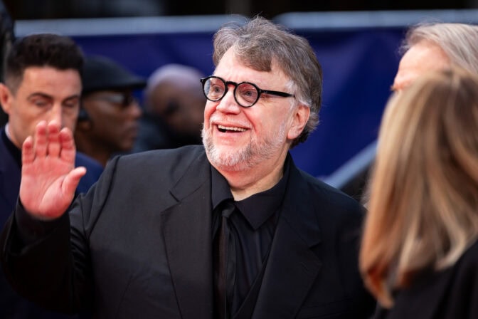 Guillermo del Toro på galavisning för "Frankenstein".