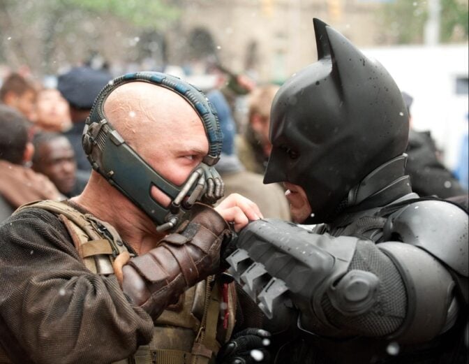 Bane och Batman i "Dark Knight Rises"