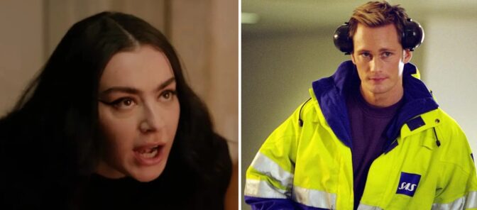 Charli XCX och Alexander Skarsgård. 