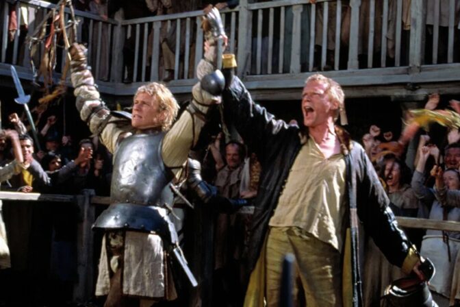 Heath Ledger och Paul Bettany i "En riddares historia".