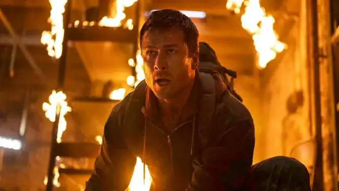 Glen Powell som Ben Richards i "The Running Man".