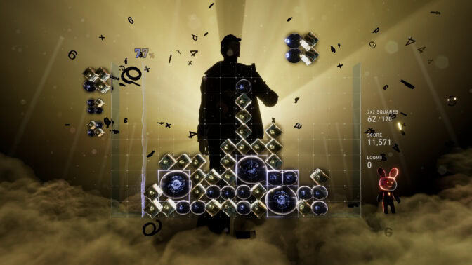 I "Lumines Arise" kan alla höra dig nynna i takt till musiken - kanske ser vi dig även gunga ditt vr-headset. 