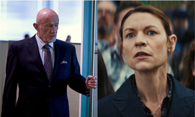 Jonathan Banks och Claire Danes i "The Beast in Me"