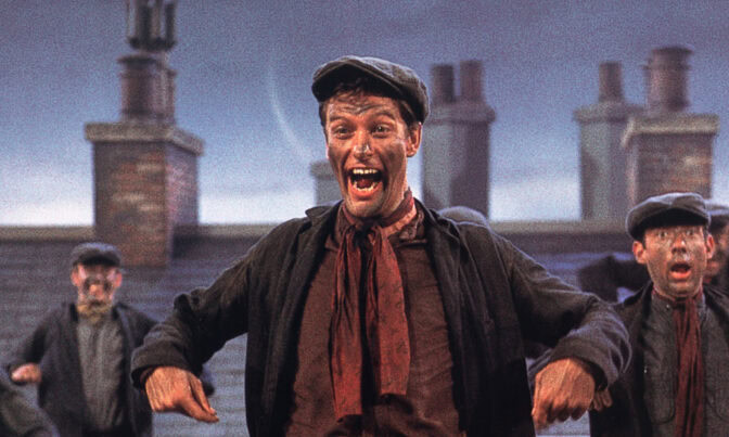 En dansande Dick Van Dyke i "Mary Poppins".
