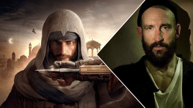 Kollage med bild från ett spel i "Assassin's Creed"-serien, och ett foto på Johan Renck.