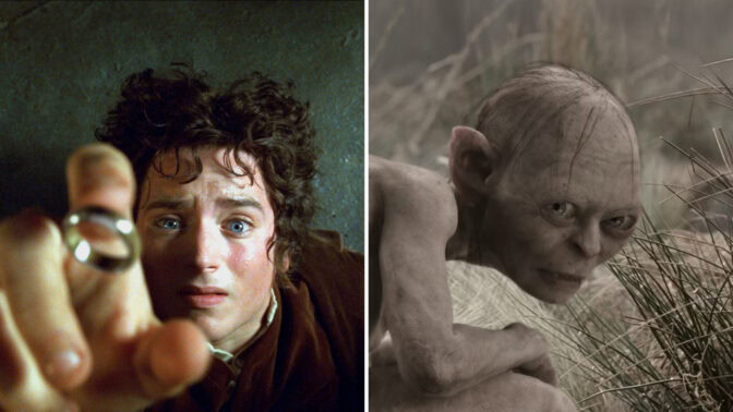 Frodo och Gollum.