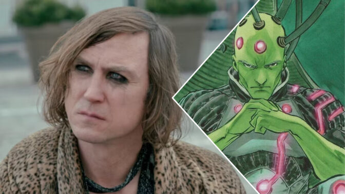 Lars Eidinger i "Irma Vep", jämte Brainiac. 