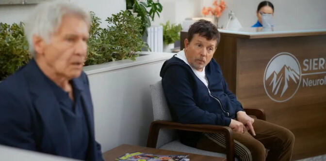 Harrison Ford och Michael J. Fox i säsong 3 av "Shrinking"