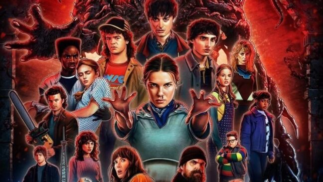 Del av poster för femte och sista säsongen av "Stranger Things".