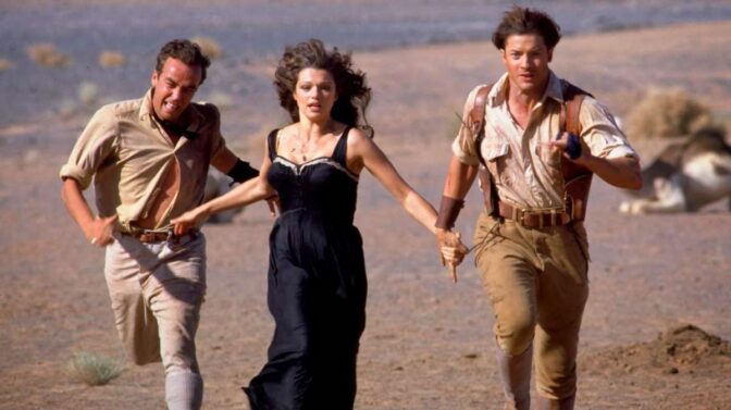 John Hannah, Rachel Weisz och Brendan Fraser i "Mumien".