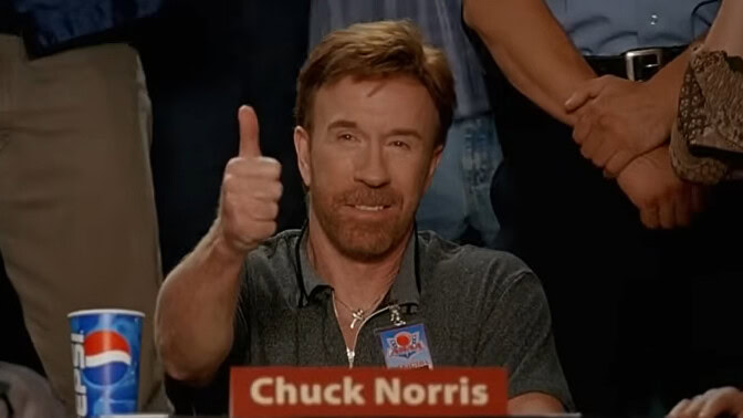 Tack, Chuck Norris, för din komiska insats i ”Dodgeball” – kolla in scenen här