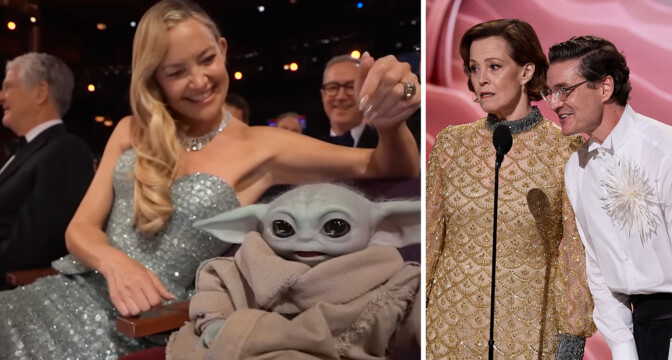 Här minglar Grogu bland stjärnorna – gulligast på Oscarsgalan?