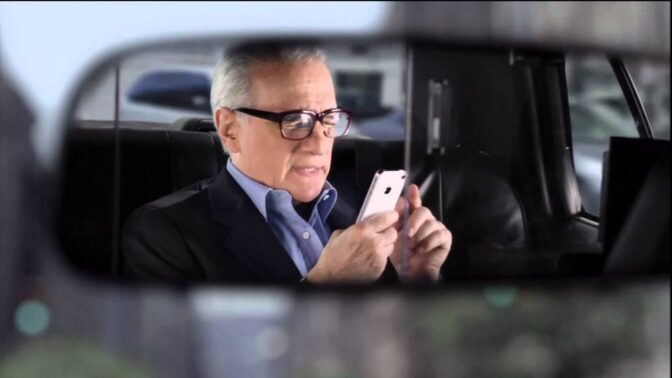 Martin Scorsese i en reklamfilm. 