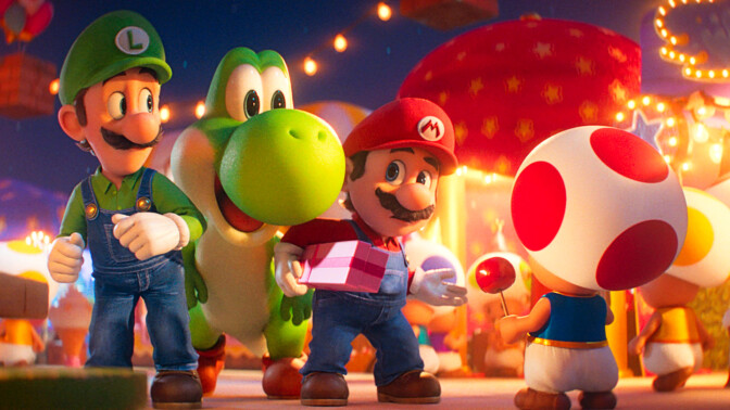 Luigi, Yoshi, Mario och Toad.
