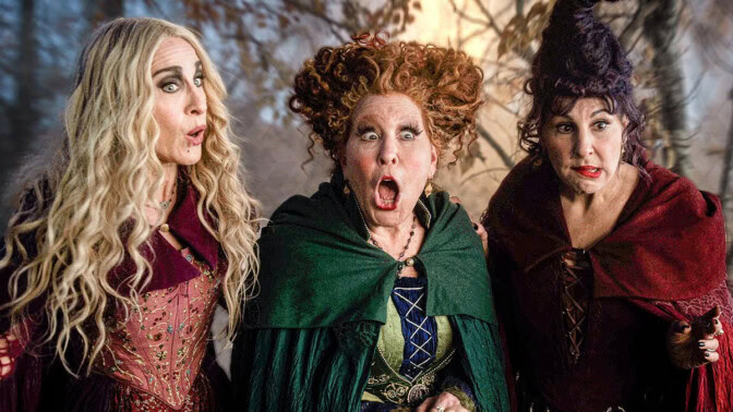 Sarah Jessica Parker, Bette Midler och Kathy Najimy som häxor i "Hocus Pocus 2".