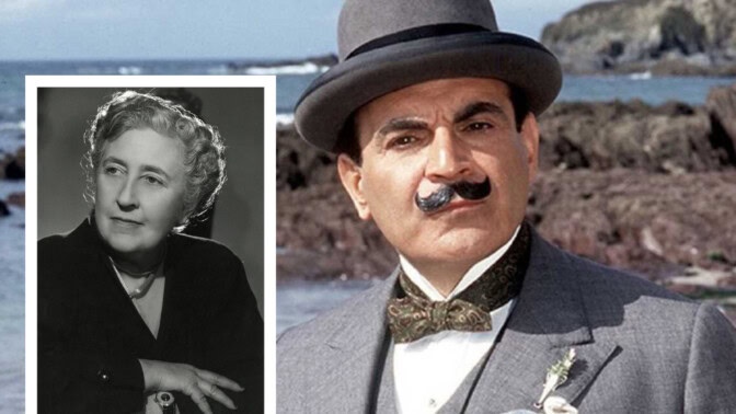 Agatha Christie och världens meste Poirot, David Suchet (bilden är ett montage).