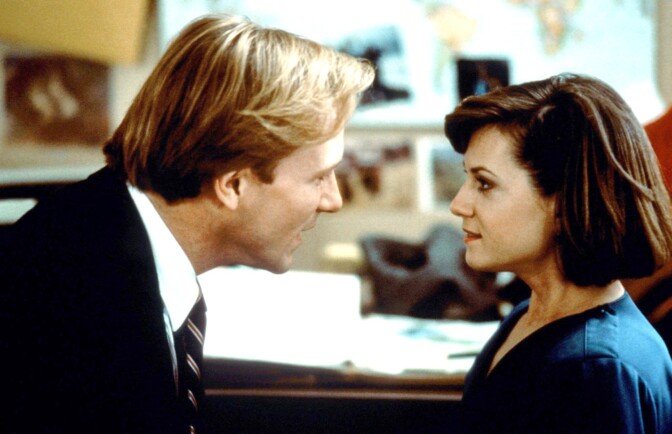 William Hurt och Holly Hunter i "Broadcast News - Nyhetsfeber" 