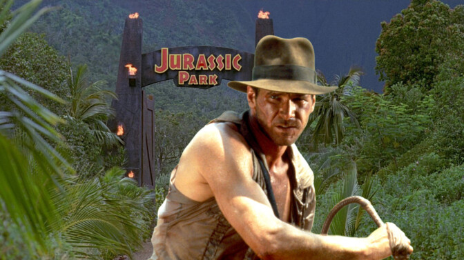 Harrison Ford i "Jurassic Park". (Bilden är ett montage.)