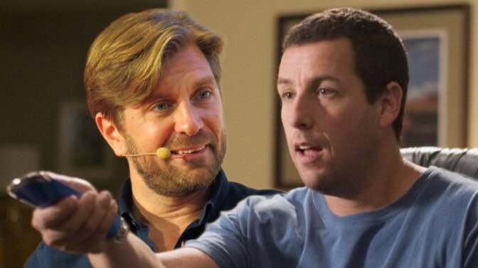 Ruben Östlund och Adam Sandler (bilden är ett montage).