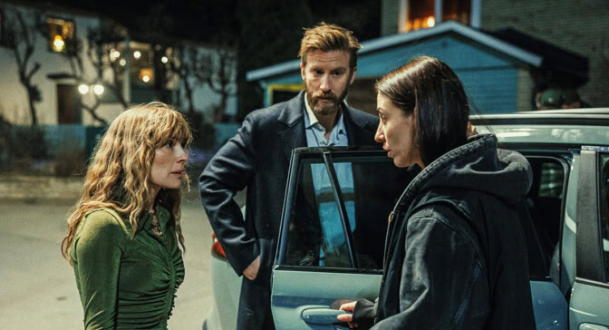 Aliette Opheim, Filip Berg och Madeleine Martin i "TIlls döden skiljer oss"