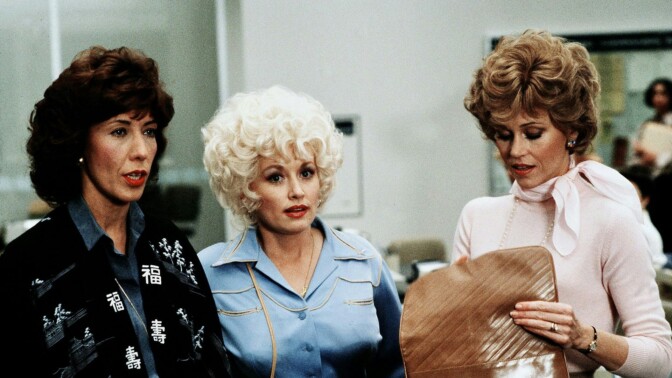 Lily Tomlin, Dolly Parton och Jane Fonda i "9 till 5"