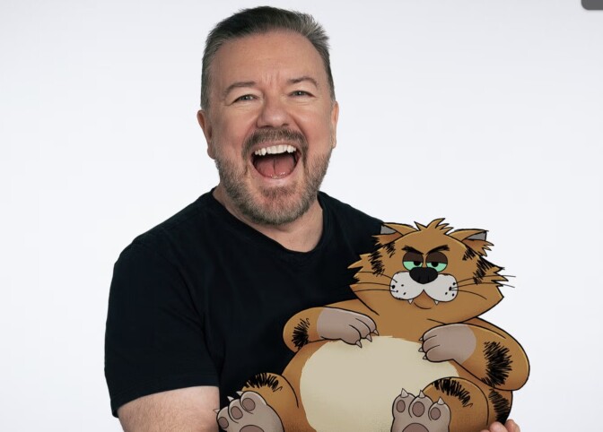 Ricky Gervais animerade katt-astrof gör succé på Netflix