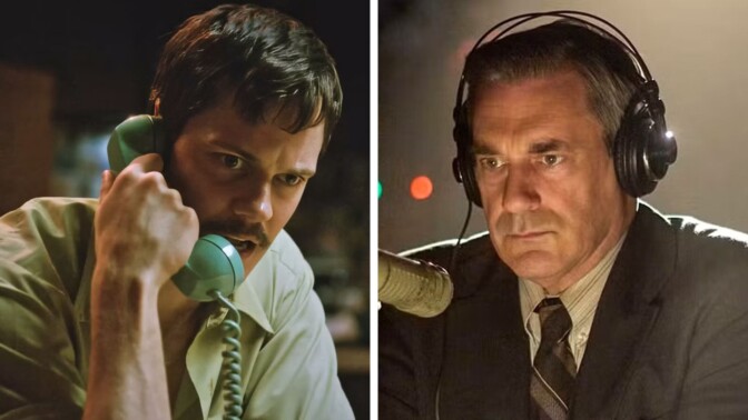 Bill Skarsgård i "Dead Man's Wire" och Jon Hamm i "American Hostage"