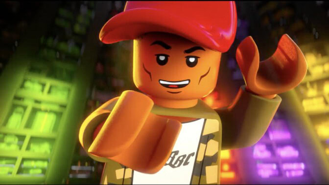 Pharrell Williams som en Lego-gubbe.