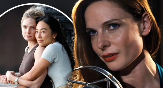 Rebecca Ferguson myser med Greta Lee i ny kärleksfilm