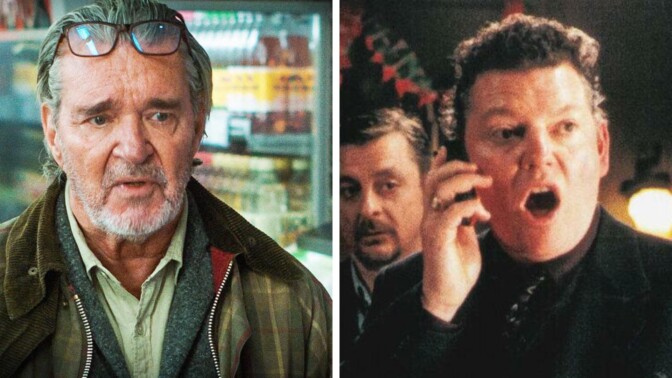 Kjell Bergqvist i "Grannfejden", 2026 och Dan Ekborg i "Tomten är far till alla barnen", 1999