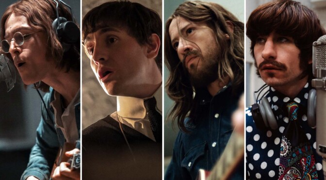 Harris Dickinson, Paul Mescal, Joseph Quinn och Barry Keoghan i Sam Mendes The Beatles-filmer.